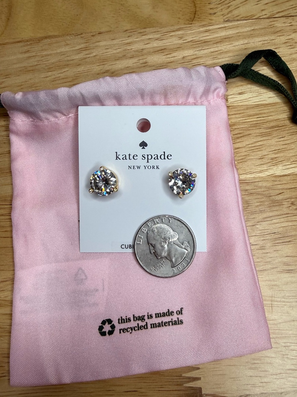 kate spade Rise and Shine Stud Earrings & Dustbag NWT $49 - Picture 6 of 6